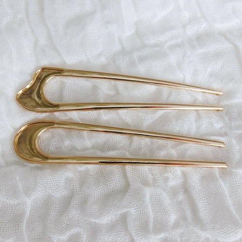 ヘアピン13 U字型 ヘアフォーク シルバー ゴールド 合金