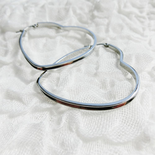 フープピアス 01 ハート シルバー ステンレス
