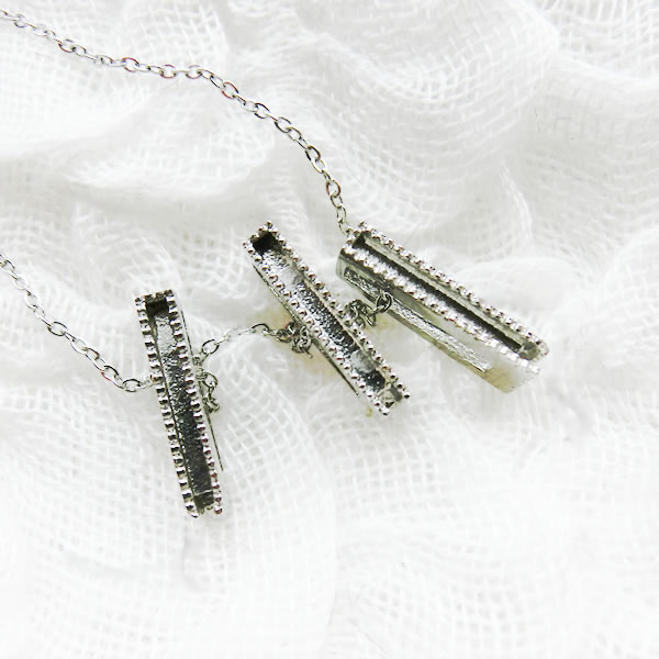 ステンレス ネッ クレス チェーン 付き スクエア 四 角