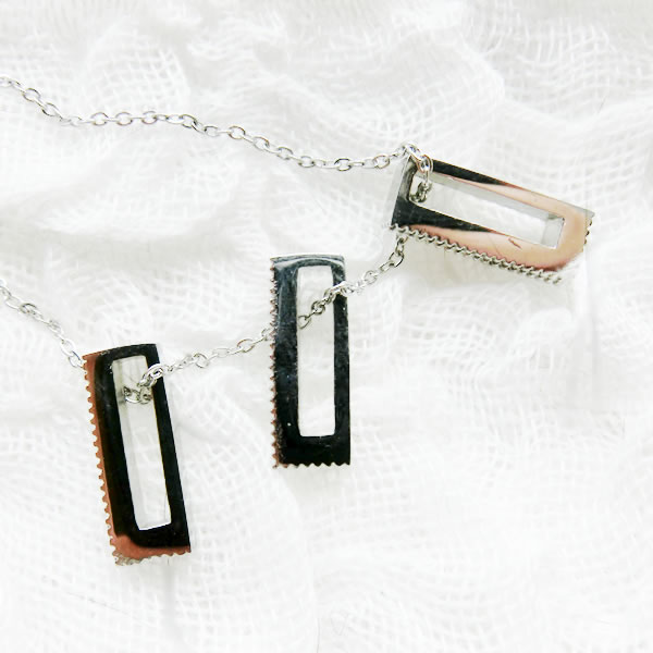 ステンレス ネッ クレス チェーン 付き スクエア 四 角