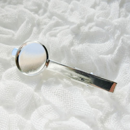 ネクタイピン01 丸ラウンド　シルバー