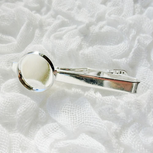 ネクタイピン01 丸ラウンド　シルバー