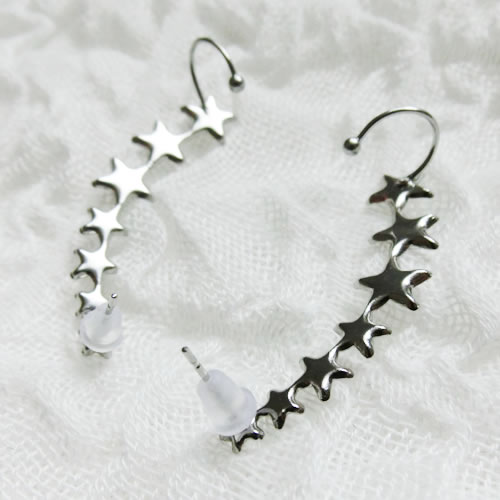 スタッド型ピアス12 スター 星 ステンレス素材 シルバー 【メール便