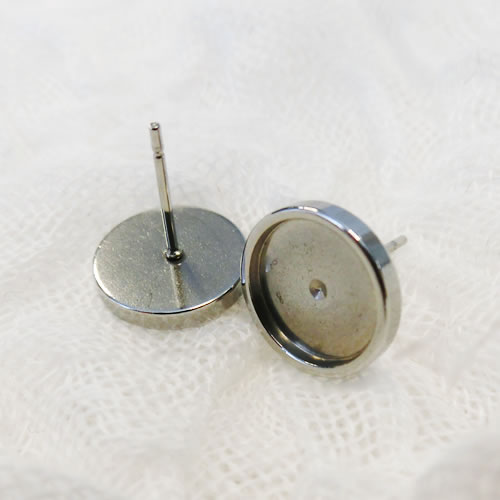 スタッドピアス 14 シルバー ステンレス 丸