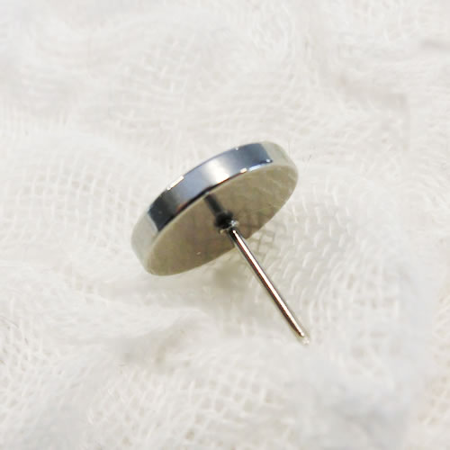 スタッドピアス 14 シルバー ステンレス 丸