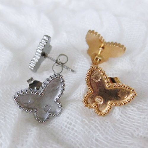 スタッドピアス23 蝶 ちょう バタフライ ステンレス