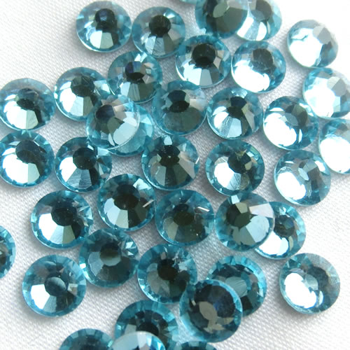 高品質ガラス フラットストーン アクアマリン