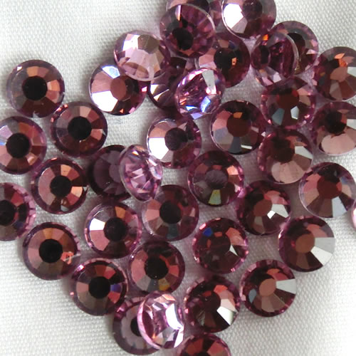 高品質ガラス フラットストーン ライトアメジスト