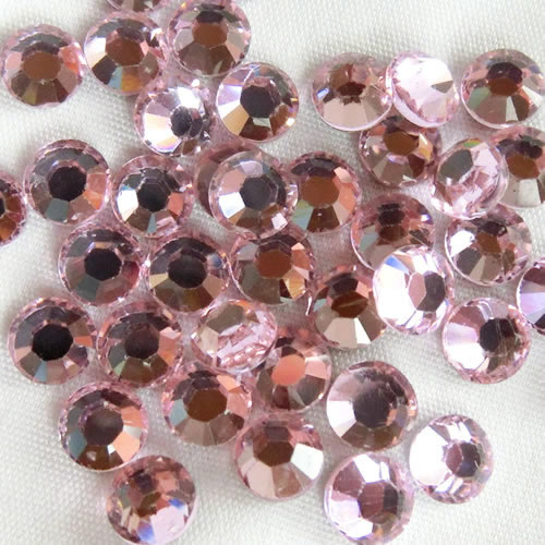 高品質ガラス フラットストーン ライトローズ