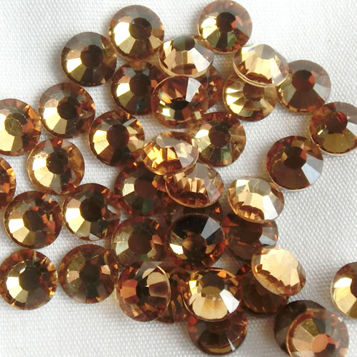 高品質ガラス フラットストーン ライトトパーズ