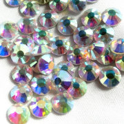 高品質ガラス フラットストーン クリスタルAB