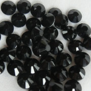 高品質ガラス フラットストーン ジェットブラック