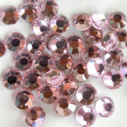 高品質ガラス フラットストーン ライトローズ