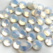 高品質ガラス フラットストーン ホワイトオパール