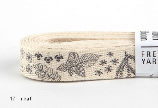 【コットンリボン】17 LEAF　ラッピング　紐　リボン【メール便対応】