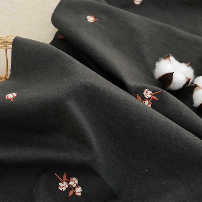 生地・布・刺繍・入園入学 ≪ 綿花 ≫ハーフリネン生地 刺繍生地/幅134cm デコレクションズオリジナル生地・布 【10cm単位販売】