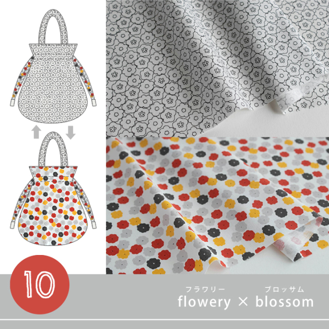 手作りキット】komihinataさんのリバーシブル巾着バッグキット(柄