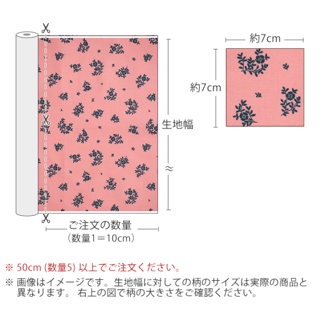 ピンクミューサイアン コットン 【生地・布】 カット販売