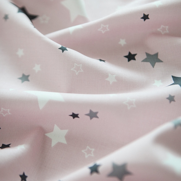 生地 布 入園入学 北欧風　≪ STAR - pink ≫コットン/幅110cm　　【10cm単位販売】