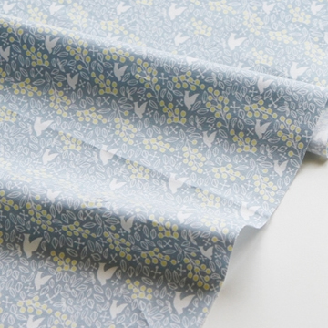 生地 布 入園入学 北欧風　≪ Winter forest - birds ≫ コットン/幅108cm　デコレクションズオリジナル　【10cm単位販売】