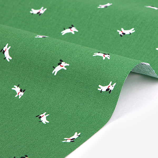 【期間限定30％OFF】生地 布 入園入学 北欧風　≪ Park - happy dog ≫　　コットン/幅108cm　デコレクションズオリジナル　【10cm単位販売】