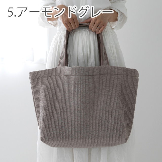 ヌビ仕切りトートバッグ/ラテ/ハンドメイド ヌビ仕切り トートバッグ ライトグレー ハンドメイドの通販 by