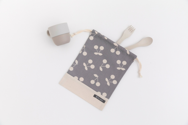 【オーダー承ります】巾着袋2点セット　給食袋　ミルクラテ メール便対応】マチ無し巾着袋（給食袋）／単品販売