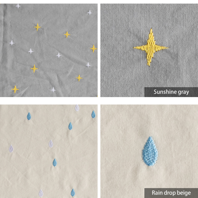 オリジナルレシピ付】 刺繡入りウォッシュコットンはぎれセット