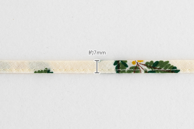 4つ折りループひも ≪ Mimosa ≫ コットン/7mm幅 デコレクションズ