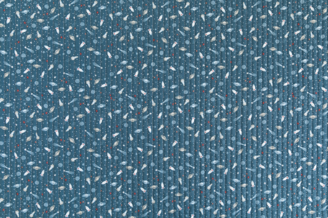 World of space - universe ラインキルティング生地（両面キルティング