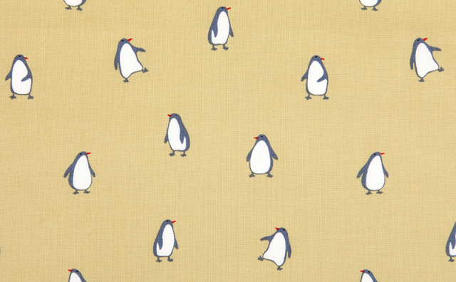 Penguin - yellow オックス 【デコレクションズ オリジナル生地