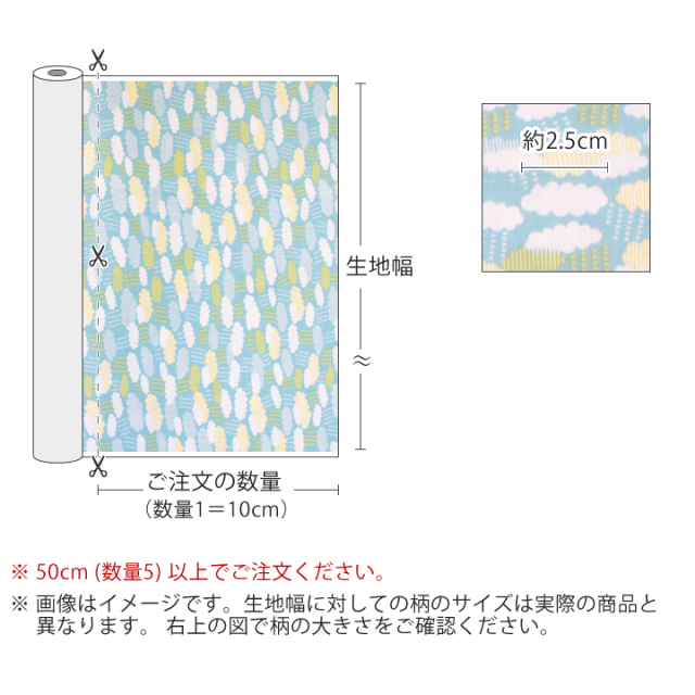 CLOUD - cloud ラミネート 【デコレクションズ オリジナル生地・布