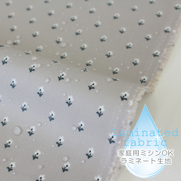 生地 布 入園入学 北欧風　≪Field flower - freebie≫　ラミネート生地/幅105cm　手ざわりサラサラ・つや消しラミネート生地（ふつう厚）　【10cm単位販売】