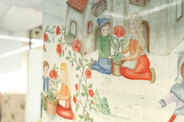 女の子パネル生地ハンドメイド★カヤ パネル生地 Snow fairies リネン生地【生地・布】【柄単位販売】