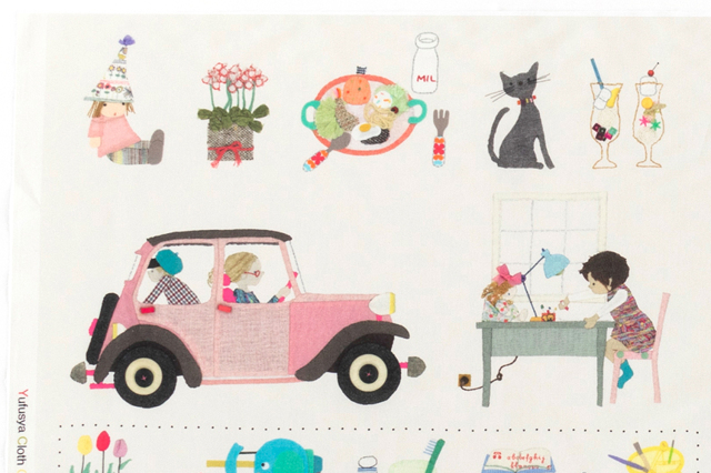 パネル生地　まめたん810 パネル生地 高原ゆかりオリジナルファブリック コットン生地