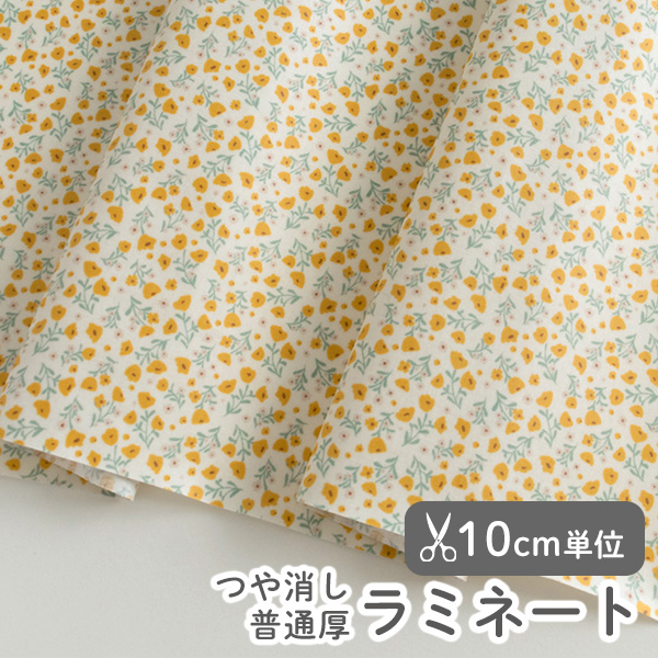 生地 布 入園入学 北欧風　≪ サンセットフラワー／Sunset Flower ≫ ラミネート/幅106cm　【10cm単位販売】