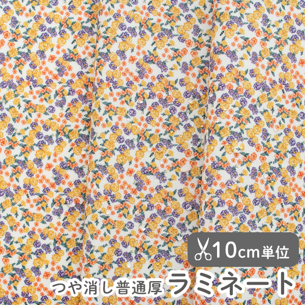 生地 布 入園入学 北欧風　≪ フルールエトワール ≫ ラミネート/幅104cm　手ざわりサラサラ・つや消しラミネート生地　【10cm単位販売】