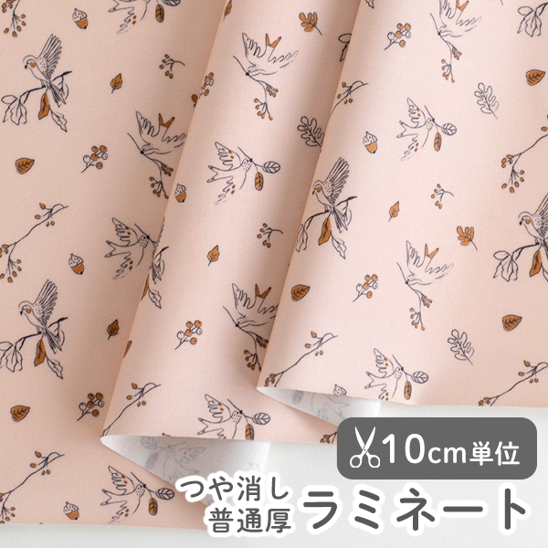 鳥とどんぐり ラミネート 【デコレクションズ オリジナル生地・布