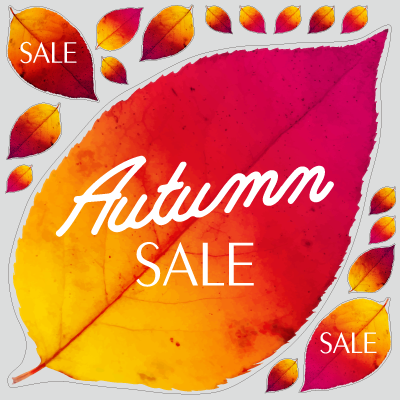 秋のSALEシール　落ち葉