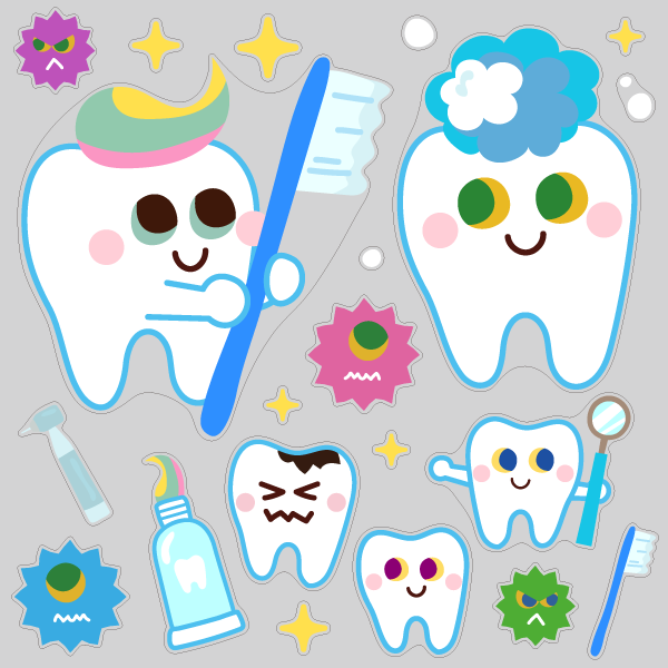 キラキラtoothくんとtoothちゃん