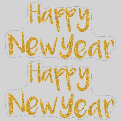 Happy New Year タイトルA 金ラメ