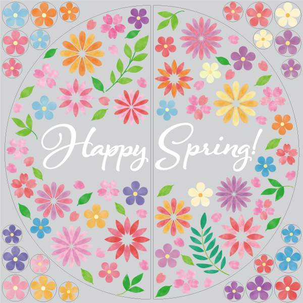 【VP】カラフル水彩スプリング A（Happy Spring!）の写真