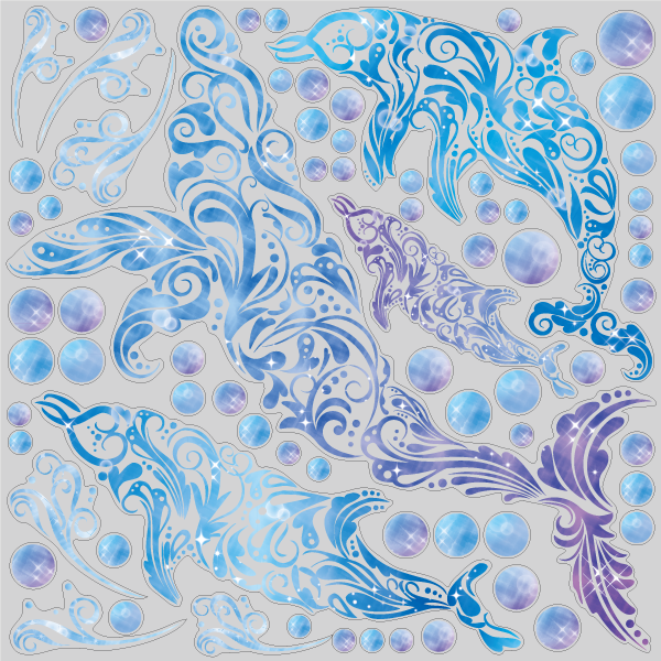 【VP】オーナメントクジラ＆イルカ ブルー