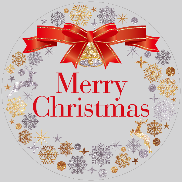 NO190 キラキラリボンとリンリンべる❤︎大きめクリスマスリース