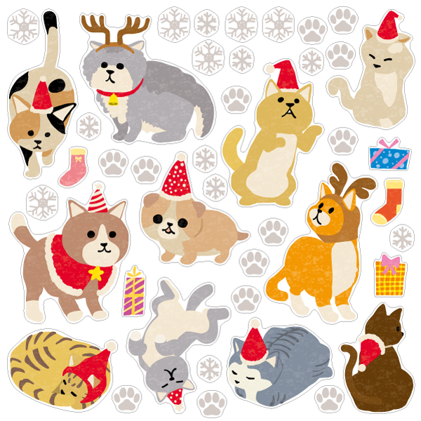 【壁】Christmas cats