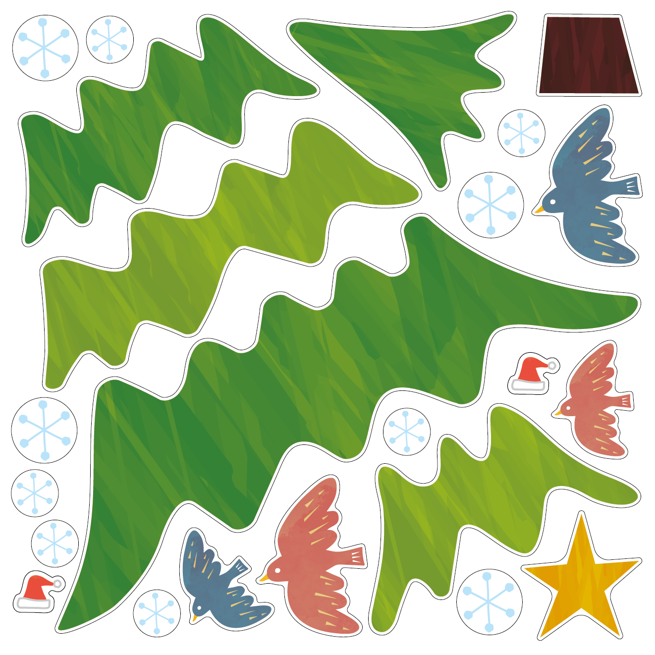 【壁】森のクリスマスツリー