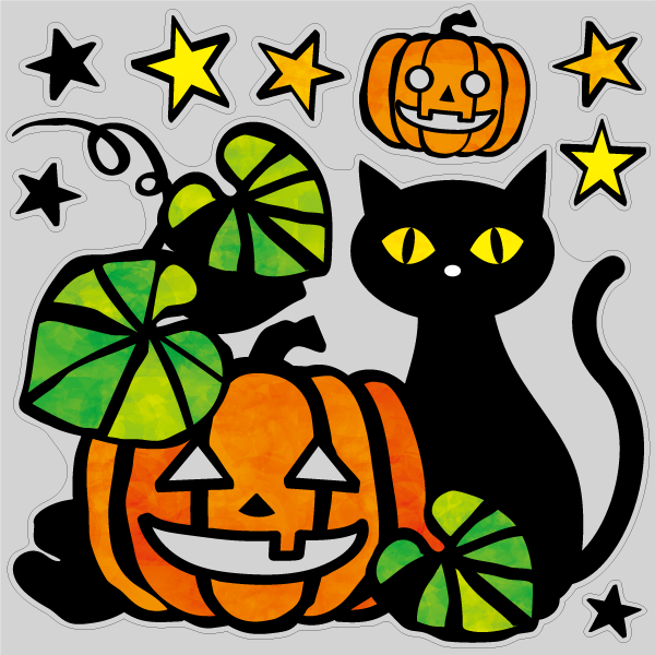 BP】切り絵調ハロウィンパンプキン《柄バリ》