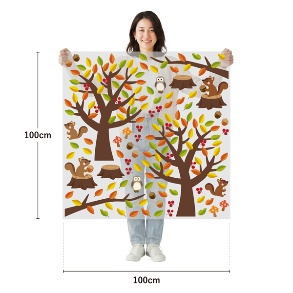サイズ：幅100cm×高さ100cm／素材：PET