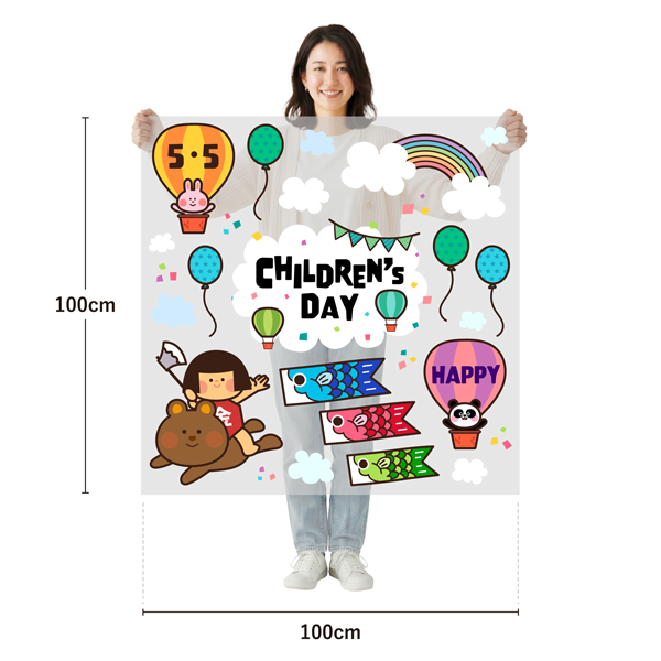 サイズ：幅100cm×高さ100cm／素材：PET