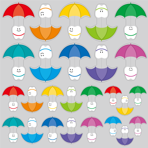 【VP】歯の旅立ち カラフル傘の写真